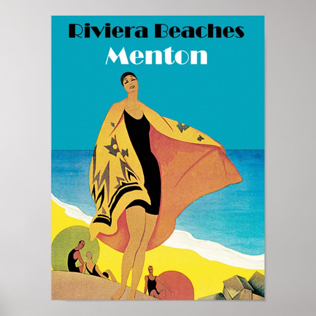 Affiche Plages de Riviera ~ Menton (Devant)