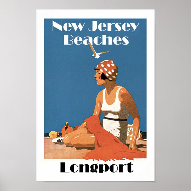 Affiche Plages du New Jersey ~ Longport (Devant)