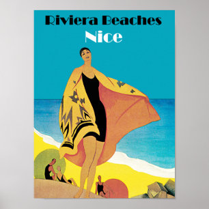 Affiche Plages Riviera ~ Nice
