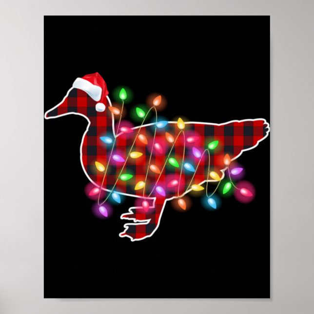 Affiche Plaid Buffalo Duck Christmas Pajamas Xmas Lights F (Devant)