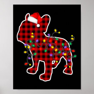 Affiche Plaid French Bulldog Noël Pyjama Famille Chien