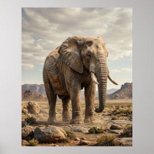 Affiche Plaines anciennes de l'éléphant de pierre