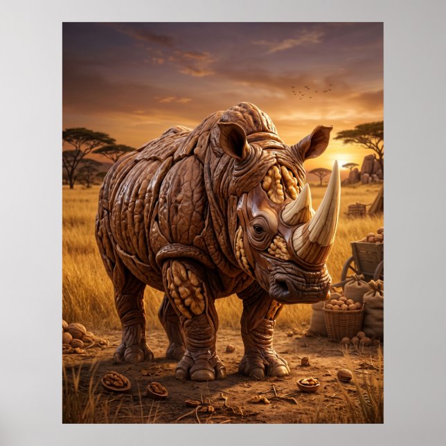 Affiche Plaines du Rhinocéros de Noyer (Devant)