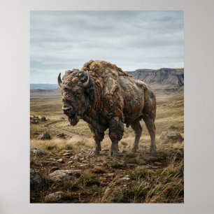Affiche Plaines infinies du bison de pierre