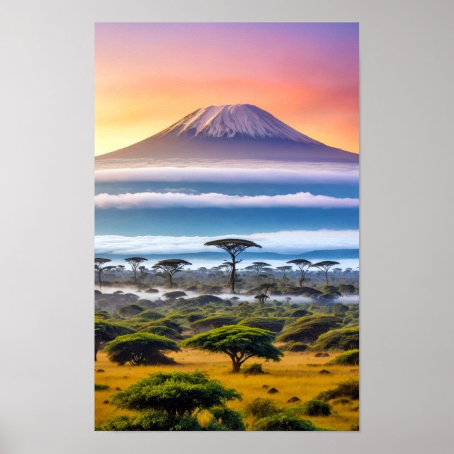 Affiche Plaines Nature Savannah Extérieur Paysage Calme Ar (Devant)