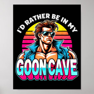 Affiche Plaisant Rétro J'aimerais Mieux Être Dans Ma Grott