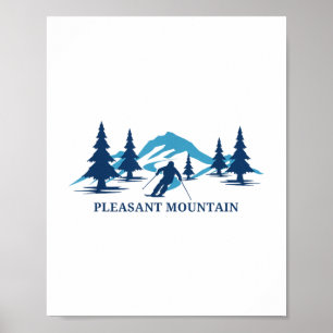 Affiche Plaisant Station de ski de Mountain Maine Ski Ski 