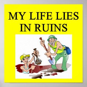 Affiche plaisanterie d'archéologie