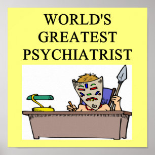 Affiche plaisanterie pgychiatry de psychologie