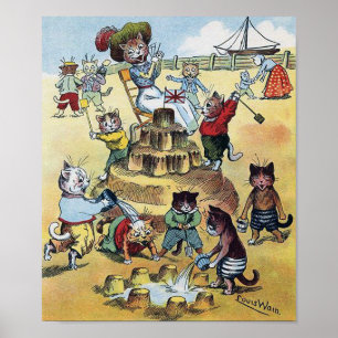 Affiche Plaisir au bord de la mer, Louis Wain