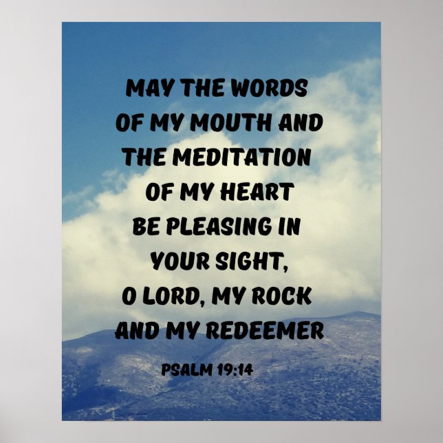 Affiche Plaisir dans le psaume de Dieu 19:14 Verse de la B (Devant)