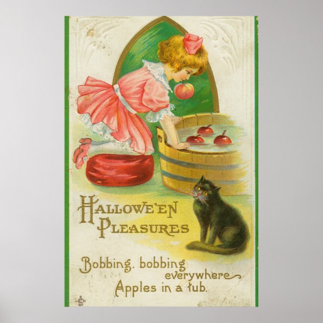 Affiche Plaisirs d'Halloween, Vintage (Devant)