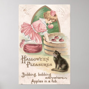 Affiche Plaisirs d'Halloween vintage