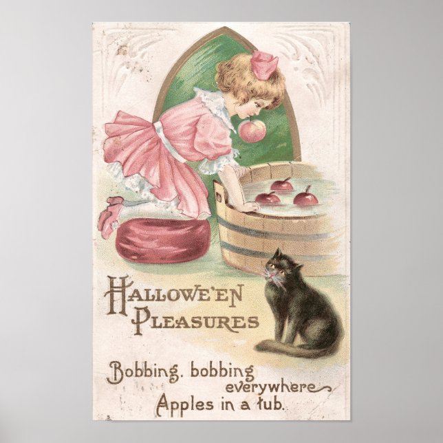 Affiche Plaisirs d'Halloween vintage (Devant)
