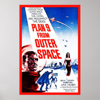 Affiche Plan 9 de l'espace extra-atmosphérique Vintage BMo