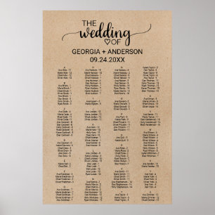 Affiche Plan Alphabétique Simple Faux Kraft