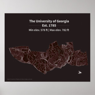 Affiche Plan d'altitude du campus de l'Université de Géo