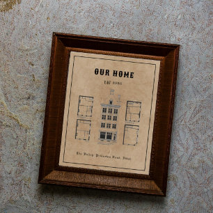 Affiche Plan d'architecture de maison personnalisé de styl