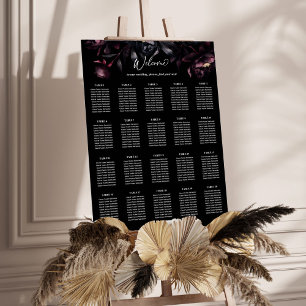 Affiche Plan d'assise pour fleurs bordeaux foncé moody