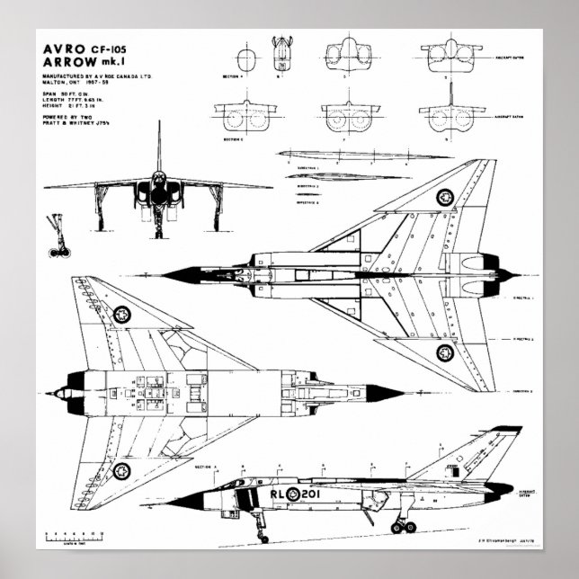 Affiche Plan d'Avro Arrow (Devant)