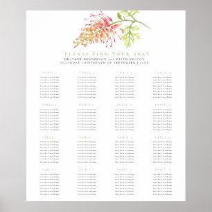 Affiche Plan de 16 tables pour un mariage vert floral Grev