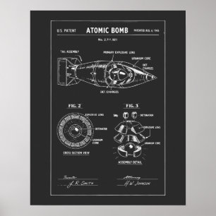 Affiche Plan de bombe atomique croquis
