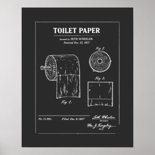 Affiche Plan de brevet de papier toilette