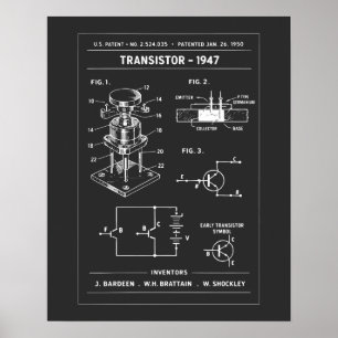 Affiche Plan de brevet de transistor