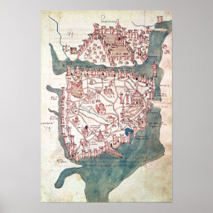 Affiche Plan de Constantinople