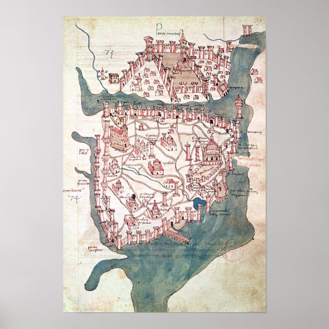 Affiche Plan de Constantinople (Devant)