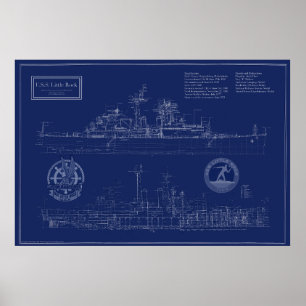 Affiche Plan de croiseur CLG-4 USS Little Rock