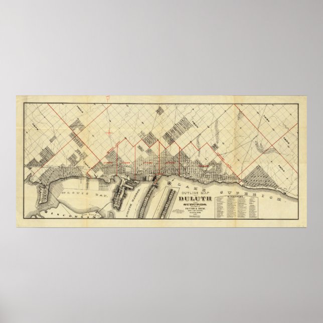 Affiche Plan de Duluth et des banlieues (Devant)