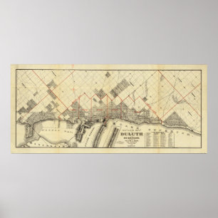 Affiche Plan de Duluth et des banlieues