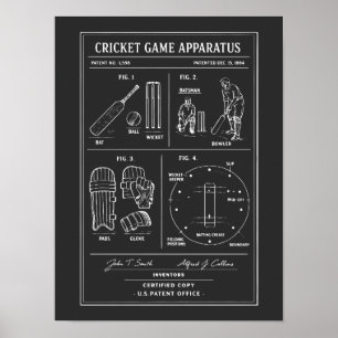 Affiche plan de jeu de cricket