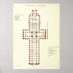 Affiche Plan de la cathédrale de Winchester