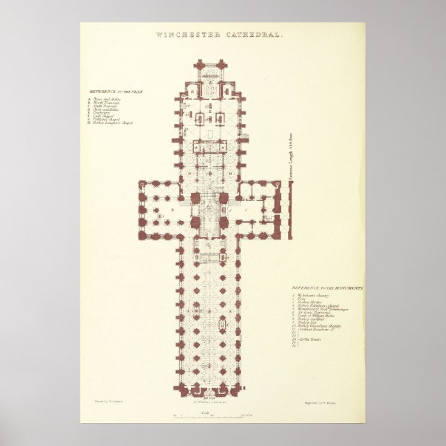 Affiche Plan de la cathédrale de Winchester (Devant)