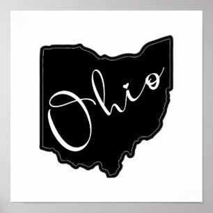 Affiche Plan de la forme de l'état de l'Ohio - Plan de l'O