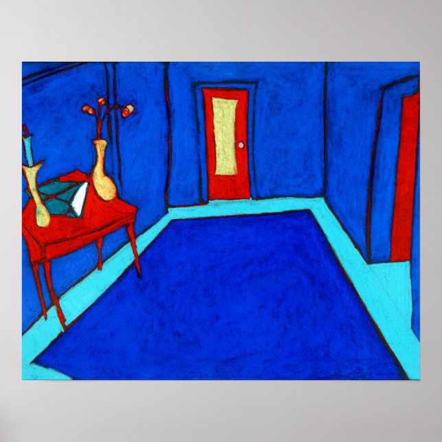 Affiche Plan de la rue Cosmo en bleu (Devant)