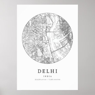 Affiche Plan de la rue Delhi India