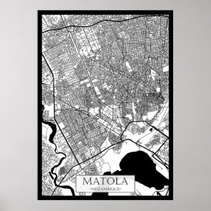 Affiche Plan de la ville de Matola Mozambique