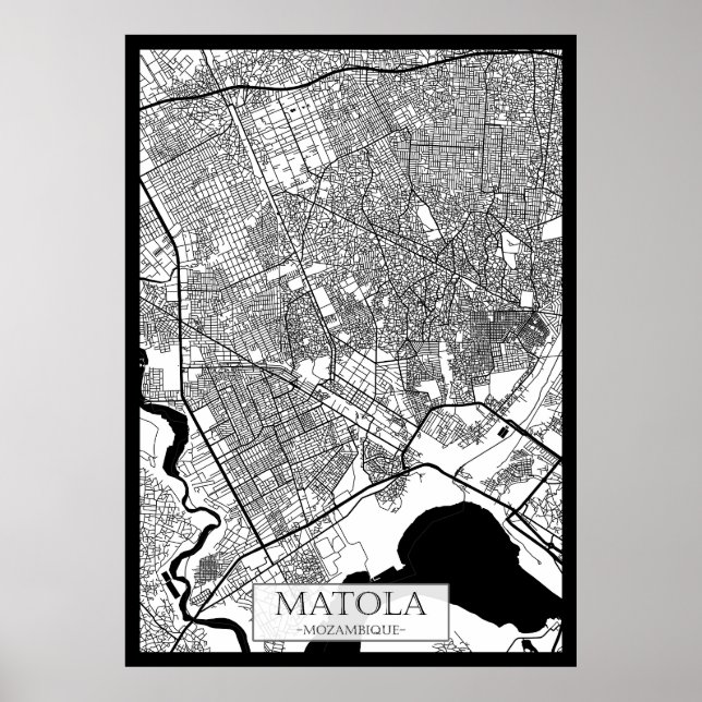 Affiche Plan de la ville de Matola Mozambique (Devant)