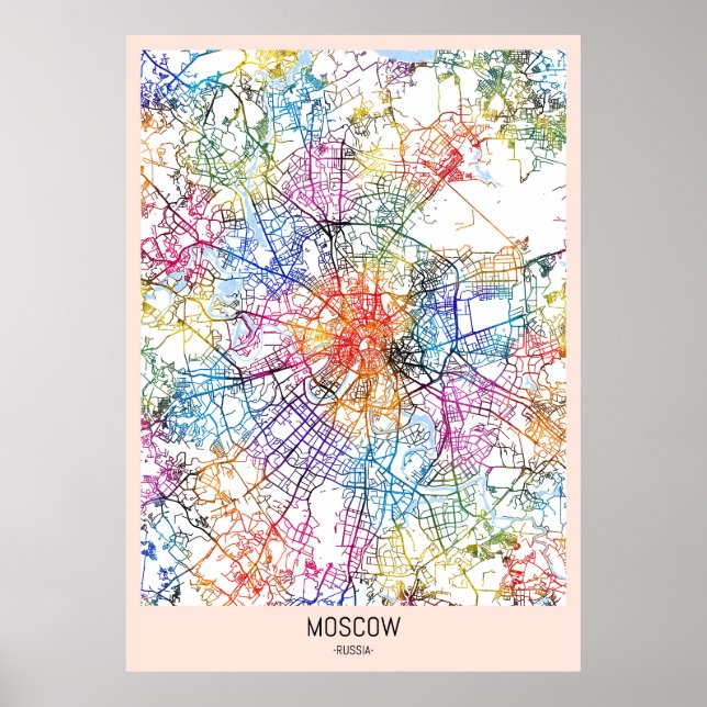 Affiche Plan de la ville de Moscou (Devant)