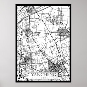 Affiche Plan de la ville de Yangzhou en Chine