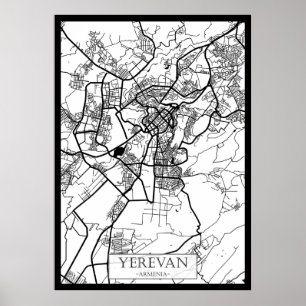 Affiche Plan de la ville d'Erevan Arménie
