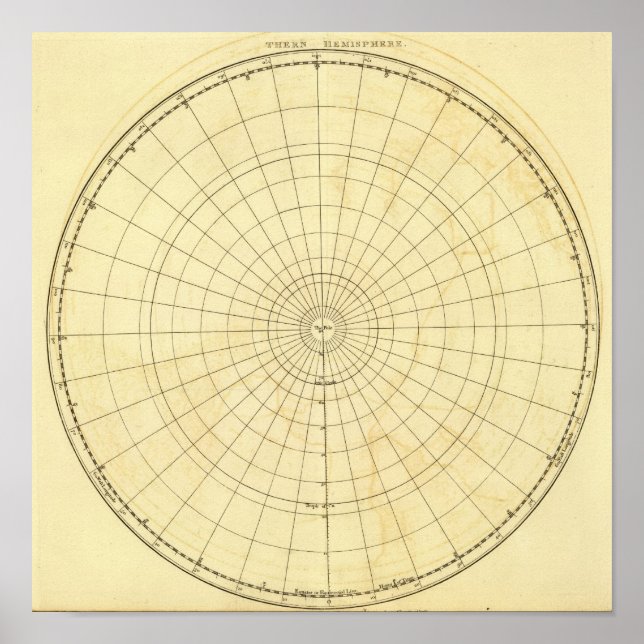 Affiche Plan de l'hémisphère Sud (Devant)