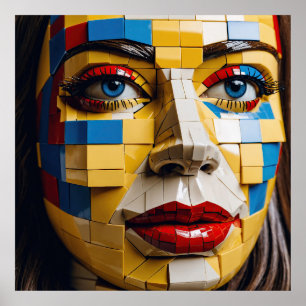 Affiche "Plan de l'humanité" - Un portrait cubiste