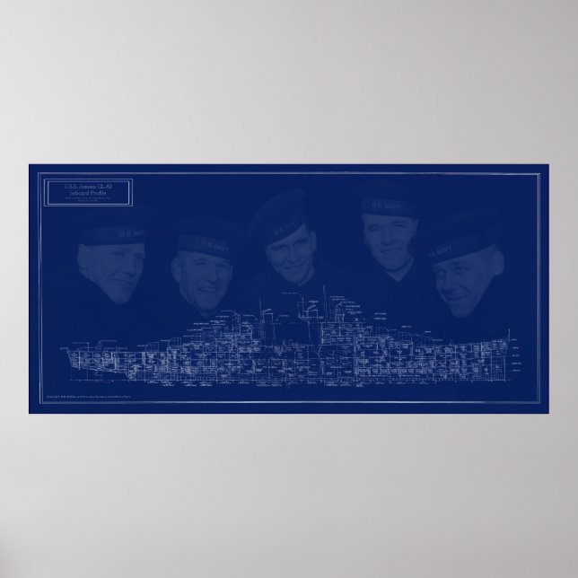 Affiche Plan de l'USS Juneau (Devant)