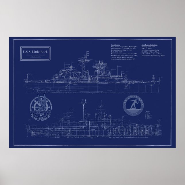 Affiche Plan de l'USS Little Rock (Devant)
