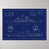Plan de l'USS Little Rock CLG-4 Croiseur