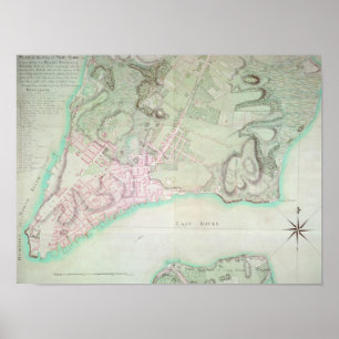 Affiche Plan de New York, 1776